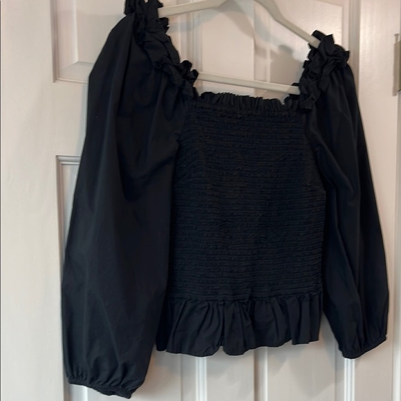 The Drop Puff Sleeve Smocked Chest Long Sleeve 100% Cotton Blouse - Size Small - Picture 3 of 9